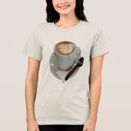 Americano Coffee with Tulip Design And Chocolate Tri-Blend Shirt