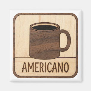 Americano-Kaffee-Holzschild Magnet