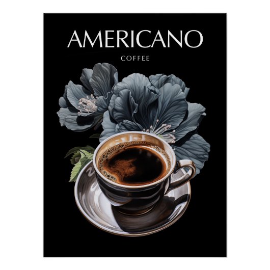 Americano Kaffee Kunst Poster (Vorderseite)