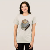 Americano Kaffee mit Tulpendesign und Schokolade Tri-Blend Shirt (Vorderseite voll)