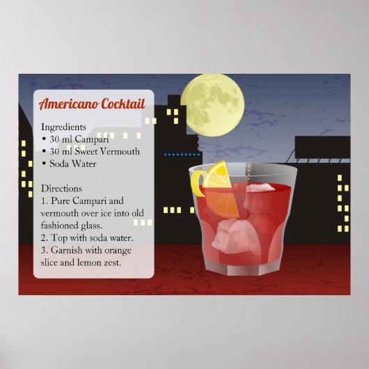Americano Recipe Poster (Vorne)