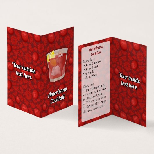 Americano Recipe Visitenkarten (Innenseite und Außenseite)