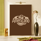 Americano Retro-Kaffeetasse Typografische Kunst Ca Poster