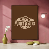 Americano Retro-Kaffeetasse Typografische Kunst Ca Poster