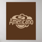 Americano Retro-Kaffeetasse Typografische Kunst Ca Poster (Vorne)