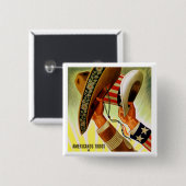 "Americanos TODOS" (Amerikaner alle) Vintager Button (Vorne & Hinten)