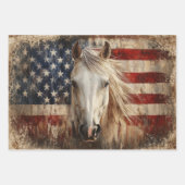 American's 250th Celebration Horses Flags Decoupag Geschenkpapier Set (Vorderseite 2)