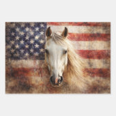 American's 250th Celebration Horses Flags Decoupag Geschenkpapier Set (Vorderseite)
