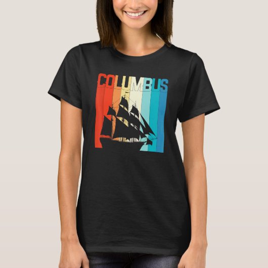 Americans Discovered Columbus Day Vintage People's T-Shirt (Vorderseite)