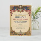 America's 250th Anniversary Celebration Vintage Einladung (Stehend Vorderseite)