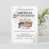 America's 250th Anniversary Independence hall Gala Einladung (Stehend Vorderseite)