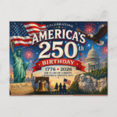 America's 250th Birthday 4th of July Postkarte (Vorderseite)