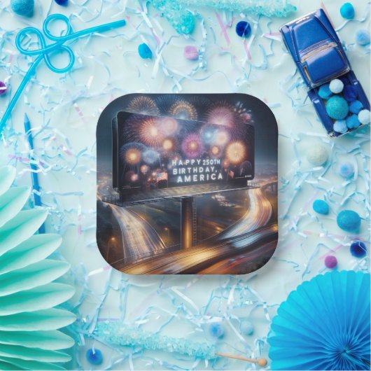 America's 250th Birthday Billboard Pappteller (Party)