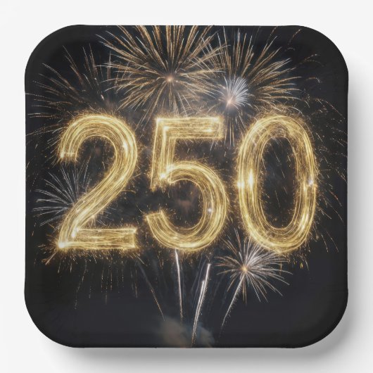 America's 250th Birthday Fireworks Pappteller (Vorderseite)
