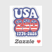 America's 250th Birthday - Groovy USA 250 Aufkleber (Blatt)