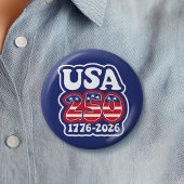 America's 250th Birthday - Groovy USA 250 Button