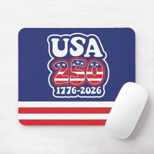 America's 250th Birthday - Groovy USA 250 Mousepad (Mit Mouse)