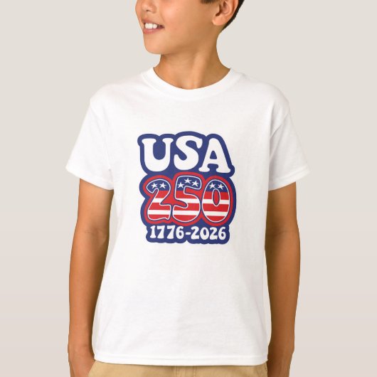 America's 250th Birthday - Groovy USA 250 T-Shirt (Vorderseite)