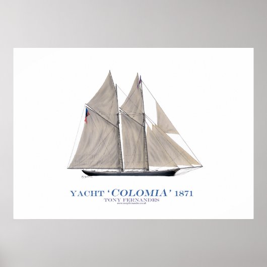 americas cup yacht 'colombia' 1871 ,tony fernandes poster (Vorne)