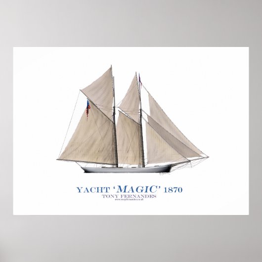americas cup yacht 'magic' 1870, tony fernandes poster (Vorne)