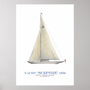 americas cup yacht 'scepter', tony fernandes poster