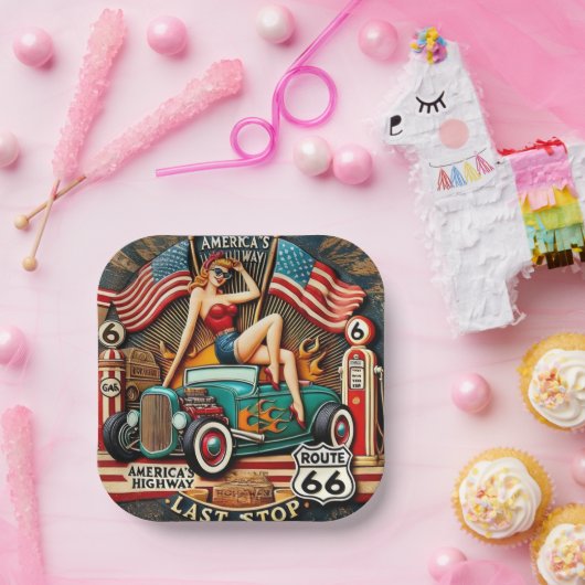 America's Route 66 Pappteller (Party)