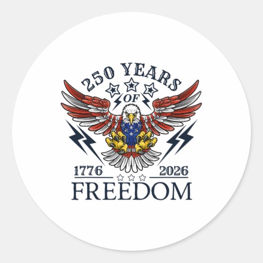 Americas Semi Quincentennial 250th Anniversary Com Runder Aufkleber (Vorderseite)