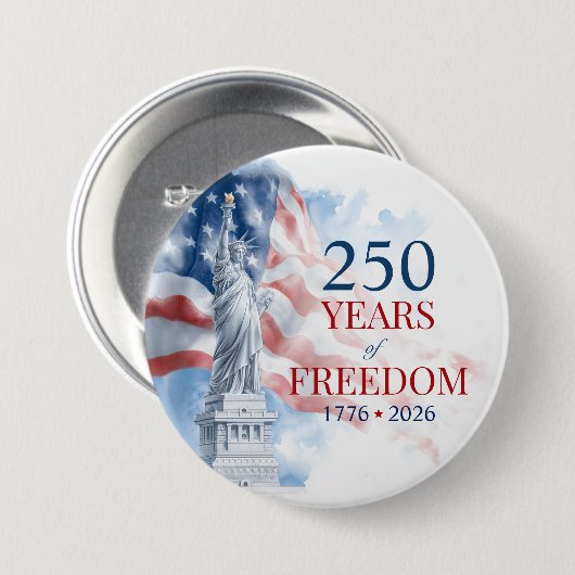 America's Semiquincentennial 250 Years Freedom Button (Vorne & Hinten)