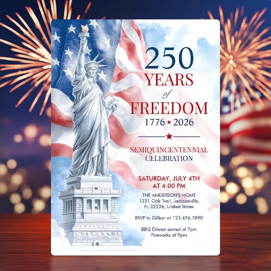America's Semiquincentennial 250 Years Freedom Einladung
