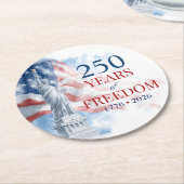America's Semiquincentennial 250 Years Freedom Runder Pappuntersetzer (Angewinkelt)