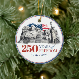 America's Semiquincentennial 250 Years of Freedom Keramik Ornament