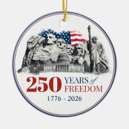 America's Semiquincentennial 250 Years of Freedom Keramik Ornament