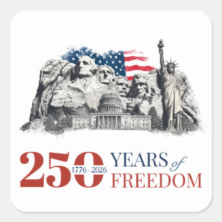 America's Semiquincentennial 250 Years of Freedom Quadratischer Aufkleber