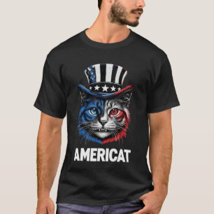 Americat - Funny Patriotic Cat Design für 4. J. T-Shirt
