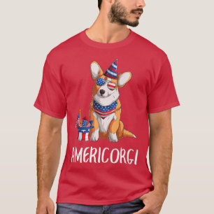 Americorgi 4. Juli Unabhängigkeitstag Liebe Corgi T-Shirt