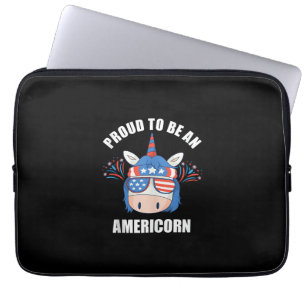 Americorn 4. Juli Patriotisches Amerikanisches Ein Laptopschutzhülle
