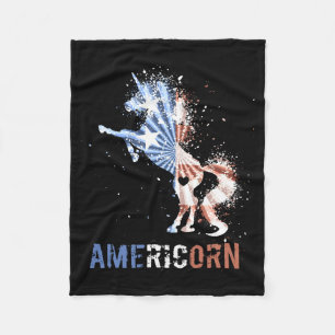 Americorn amerikanische Flagge patriotisches Einho Fleecedecke