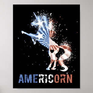 Americorn amerikanische Flagge patriotisches Einho Poster