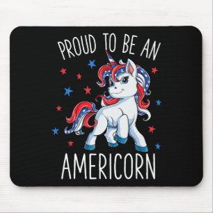 Americorn Unicorn 4. Juli Shirt Girls Merico Mousepad