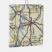 Americus GA Vintage Karte Keramikornament (Rechts)