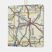 Americus GA Vintage Karte Keramikornament (Links)
