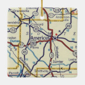 Americus GA Vintage Karte Keramikornament (Rückseite)