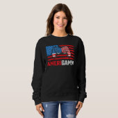 Amerigamer Distressed American Flag Gamer July 4th Sweatshirt (Vorne ganz)