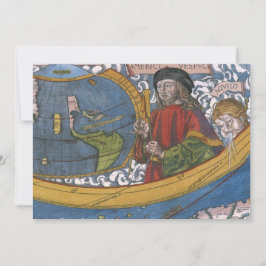 Amerigo Vespucci Explorer auf einer Karte von Amer