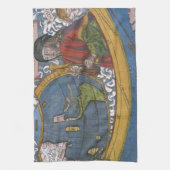 Amerigo Vespucci Explorer auf einer Karte von Amer Handtuch (Vertikal)