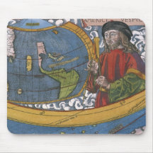 Amerigo Vespucci Explorer auf einer Karte von Amer
