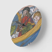 Amerigo Vespucci Explorer auf einer Karte von Amer Runde Wanduhr (Winkel)