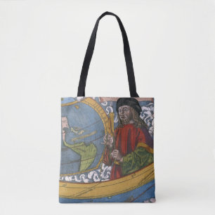 Amerigo Vespucci Explorer auf einer Karte von Amer Tasche