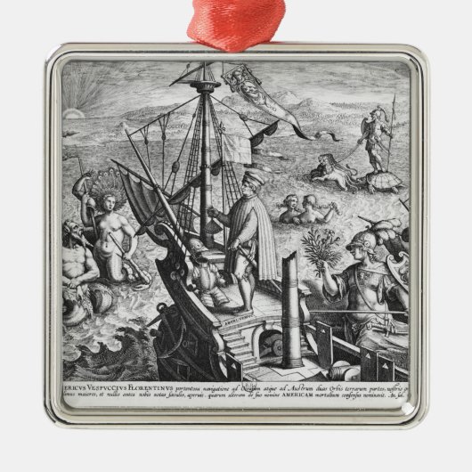 Amerigo Vespucci Ornament Aus Metall (Vorne)