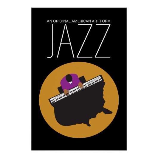 AmeriJazz Black Glossy Poster